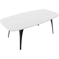 Mirjan24 Couchtisch Weiß, Oval,Oval, 120x45x60 cm, Wohnzimmer, Wohnzimmertische, Couchtische