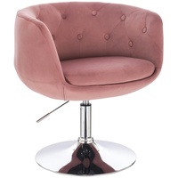 Svita Panama Retro Loungestuhl Cocktailsessel Altrosa Samt-Optik Tellerfuß