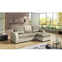 Design Ecksofa Bettfunktion Couch Leder Textil Polster Sofas Couchen Sofa Aris - Beige