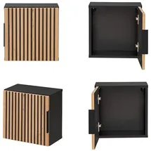 Lomadox XANTEN-56 Hängeschrank 35 x 35 cm Schwarz/Eiche