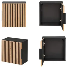 Lomadox XANTEN-56 Hängeschrank 35 x 35 cm Schwarz/Eiche