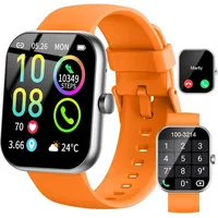 Smartwatch Herren & Damen, Fitnessuhr mit Herzfrequenz, Smart Watch Sportuhr für Android - Orange