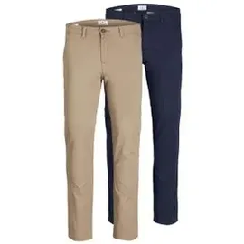 JACK & JONES Marco Dave Akm Hosen 2 Units Beige / Pack Navy Blazer 30 32