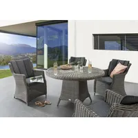 Destiny »LUNA«, (13 tlg., 4x Sessel, 1x Tisch, inkl. Auflagen), Aluminium, Polyrattan, grau