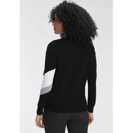 AJC Streifenpullover mit trendigem Diagonal-Colourblocking, Gr. 32/34 (XS), schwarz-weiß | 15164921-32