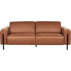 3-Sitzer Sofa Lederoptik goldbraun ASKIM