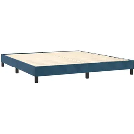 vidaXL Boxspringbett mit Matratze & LED Dunkelblau 180x200 cm Samt