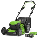 Greenworks POWERALL 48V (24V x 2) Rasenmäher 46cm mit Radantrieb - 2x 4Ah Akkus