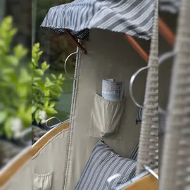 bene living Strandkorb Komplettset Schleswig Pinie Zweisitzer PE Mokka Modell 553