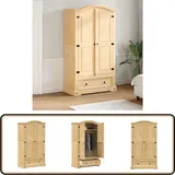 Kleiderschrank Corona 102x52x186 Cm Massivholz Kiefer - Holzschranks - Kleiderschrank - Massivholzkleiderschrank - Kiefernschrank - Korpus Aus Massivem Holz