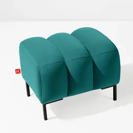 konsimo® Sitzhocker Veloursstoff 60 x 50 x 50 cm Türkis