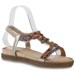 Damen Riemchensandalen in Gold