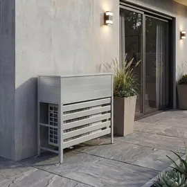 MCW Aluminium Verkleidung für Klimaanlage/Wärmetauscher P94 110x96x43cm Grau/Weiß