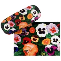 von Lilienfeld Brillenetui Brillenetui Stiefmütterchen Blumen Blüten Motiv Brillenbox, stabiles mit Mikrofaser bezogenes Hardcase bunt