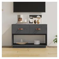 Furnicato TV-Schrank Grau 90x40x60 cm Massivholz Kiefer