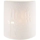 Gilde Deko Tischlampe Leuchte Nordlicht mit Leuchtturm -Porzellan, weiss E14 Fassung, max. 40 Watt - Höhe 20, 5 cm, 32315, Weiß