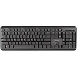 Trust TK-350 Wireless Keyboard, Leise Tasten, DE-Layout Kabellose Verbindung mit einer Reichweite bis zu 10 Meter, Flüssigkeitsgeschütztes Design, Kab