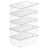 Plast Team Basic Schuhbox Transparent 5x Frauenschuhkarton Schuhkarton Schuhbehälter Aufbewahrungsbehälter