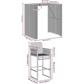 vidaXL Gartenbar-Set 3-tlg. Grau