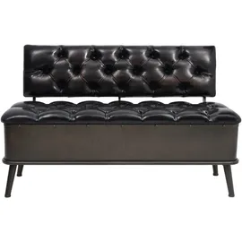 vidaXL Sitzbank mit Stauraum und Rückenlehne 110cm Schwarz Kunstleder