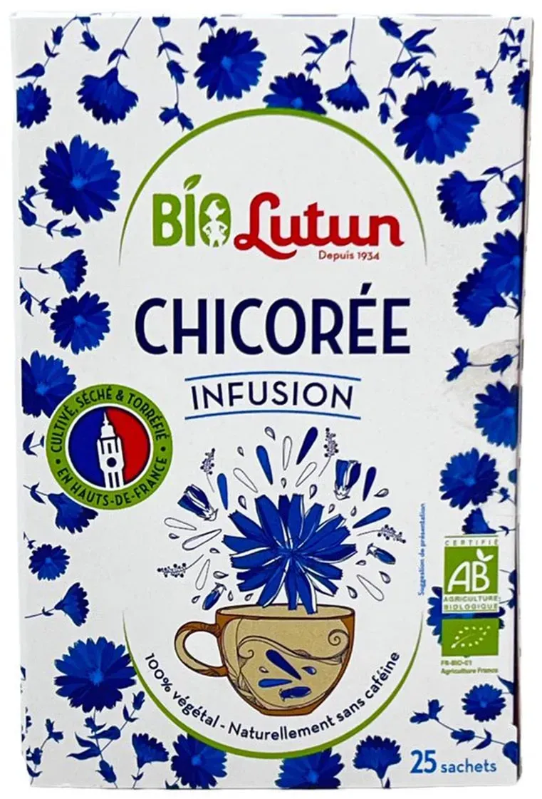 LUTUN BIO Aufguss Pads mit Zichorie – Koffeinfreier Kaffee-Ersatz, 25 Beutel