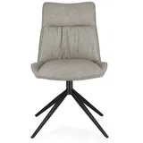 Natur24 Esszimmerstuhl 2er Set Stühle Jordan 50 x 64 x 86 cm Stahl und Polyurethan Taupe grau