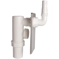 Siphon KIRCHHOFF "Unterputz-Waschgeräte-Siphon", weiß, Edelstahl, Siphons, 40 mm, Edelstahlabdeckung, 3/4" Geräteanschluss für Waschmaschinen