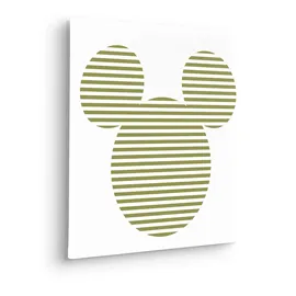 KOMAR Canvasbild Disney, Mickey Horizontal Stripes - 40 x 40 cm - Bild Auf Keilrahmen