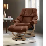 Stressless Stressless® »Reno«, (Set, Relaxsessel mit Hocker), mit Hocker, mit Classic Base, Größe S, M & L, Gestell Eiche braun