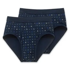 SCHIESSER Essentials Sportslips navy blau kariert M 2er Pack