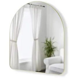 Umbra Hubba Wandspiegel - Gewölbter Spiegel mit Metallrahmen, 86 x 91 cm, Messing