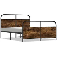 VidaXL Metallbett ohne Matratze Räuchereiche 140x200 cm