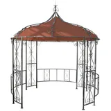 MCW Pergola, Orange, Braun, Metall, 296x330x293 cm, Sonnen- & Sichtschutz, Pavillons & Pergolas