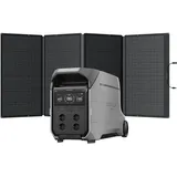 EF EcoFlow DELTA Pro 3 Tragbare Powerstation mit 400W Solarpanel, 4096Wh LFP Akku, Kapazität erweiterbar bis zu 12kWh, 4000W AC-Ausgangsleistung, Solargenerator