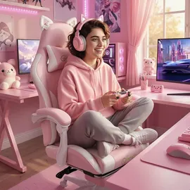 Vinsetto Gaming-Stuhl Rosa PC