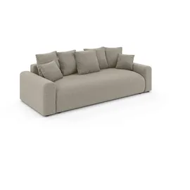 Home Affaire Big-Sofa HOME AFFAIRE "LAKESIDE klein 3-Sitzer Schlafsofa mit Bettkasten, Breite 238 cm", beige, B:238cm H:85cm T:98cm, 100% Polyester, Sofas, Big-Sofa, Liegefläche 149x195 cm, hoher Sitzkomfort, Maße B/T/H: 238/98/85cm
