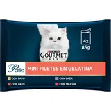 Gourmet Purina Perle Dünne Gelatinefolie Packung Sortiert Umschläge 4 x 85 g - 340 g, Schwarz