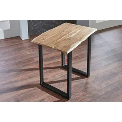 SAM® Bartisch Baumkante massiv Akazie natur 120 x 80 schwarz Quebec