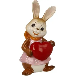 Osterhase GOEBEL "Figur Hase - Alles Liebe", bunt, B:6,5cm H:12cm T:5,5cm, Steingut, Dekofiguren, Osterfigur, Dekofigur, Ostern, Osterdekoration