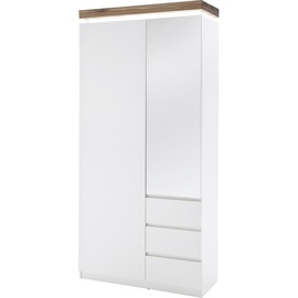 MCA Furniture Garderobenschrank mit Beleuchtung 91x38x198cm weiß ¦ Maße (cm):