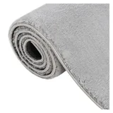 vidaXL Teppich Waschbar Flauschig Kurzflor 160x230 Rutschfest Grau