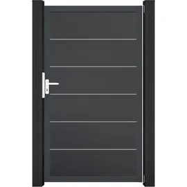GROJA BasicLine PVC Stecksystem Premium Universal Einzeltor mit Anthrazitrahmen anthrazitgrau