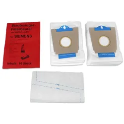 10 Staubsaugerbeutel passend für Siemens + Bosch - Ersatz f. Swirl S64 Typ A B C