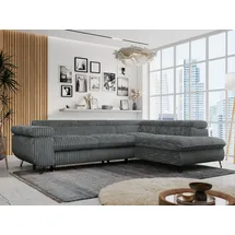 MKS Meble Eckcouch Cord 3-Sitzer Grau