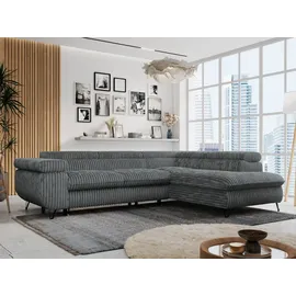 MKS Meble Eckcouch Cord 3-Sitzer Grau