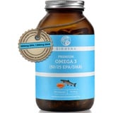 QIDOSHA® Omega 3 Fischöl Kapseln mit EPA und DHA hochdosiert, 180 Stk im Glas, 1000 mg Premium Fischöl (TG) mit 500 mg EPA und 250 mg DHA, Omega 3 Fettsäuren aus nachhaltigem Fischfang, ohne Vitamin E