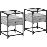VidaXL Nachttische 2 Stk. Grau Sonoma 40x40x55 cm Holzwerkstoff