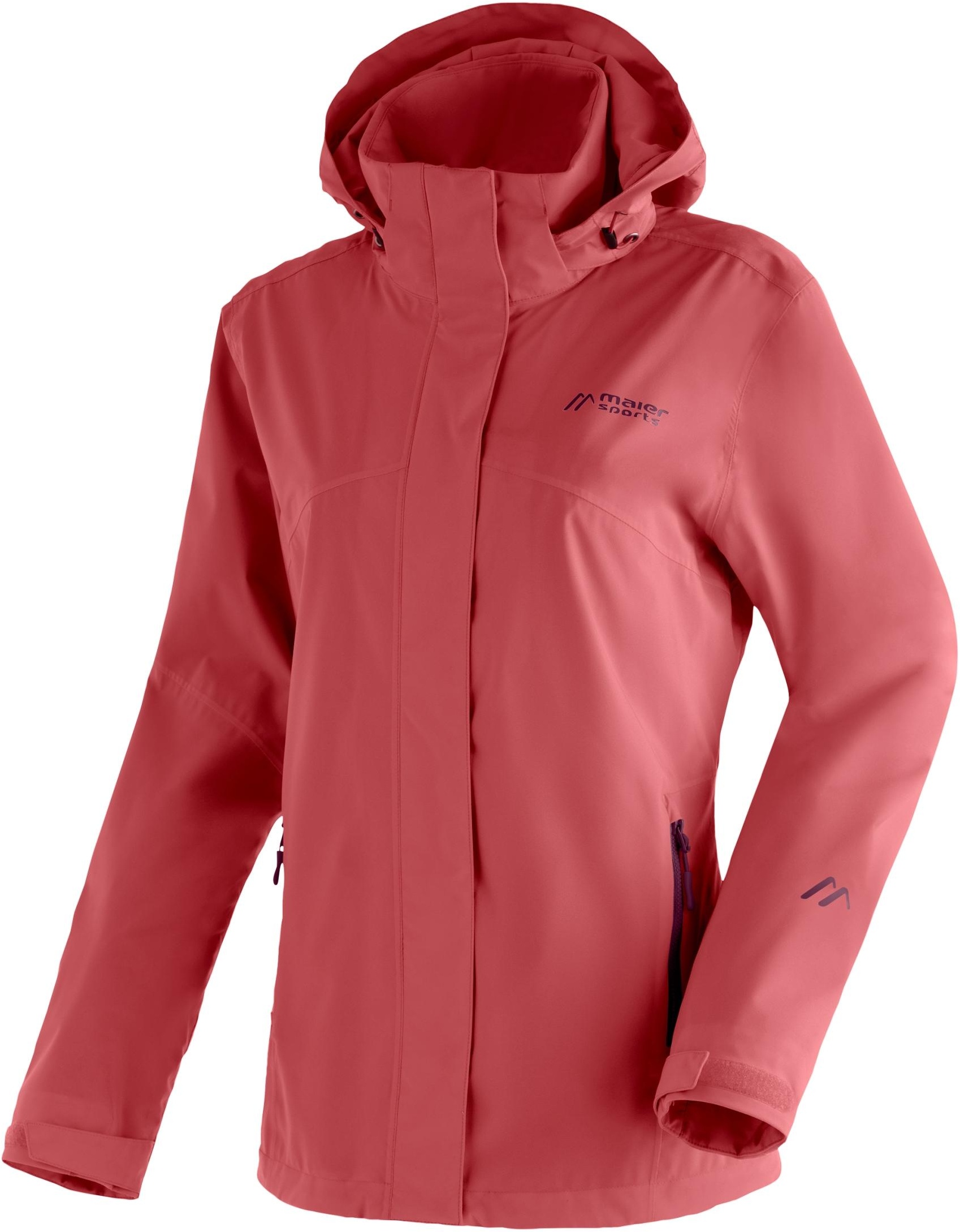 Maier Sports Damen Metor REC Regenjacke, 46 - raspberry/cherry