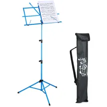 Relaxdays Notenständer, klappbares Notenpult, Hbt: 140x53x49 cm, ausziehbar, aus Metall, Gitarre, Geige, Gesang, blau