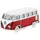 BRISA VW Collection - Volkswagen Kühlschrank-Büro-Pinnwand-Magnet im T1 Bulli Bus 3D Mini Modell (Classic Bus/Rot)
